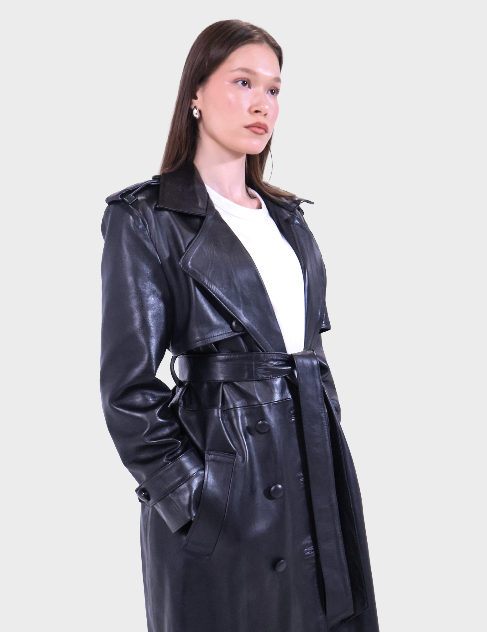 Black Leather Trench