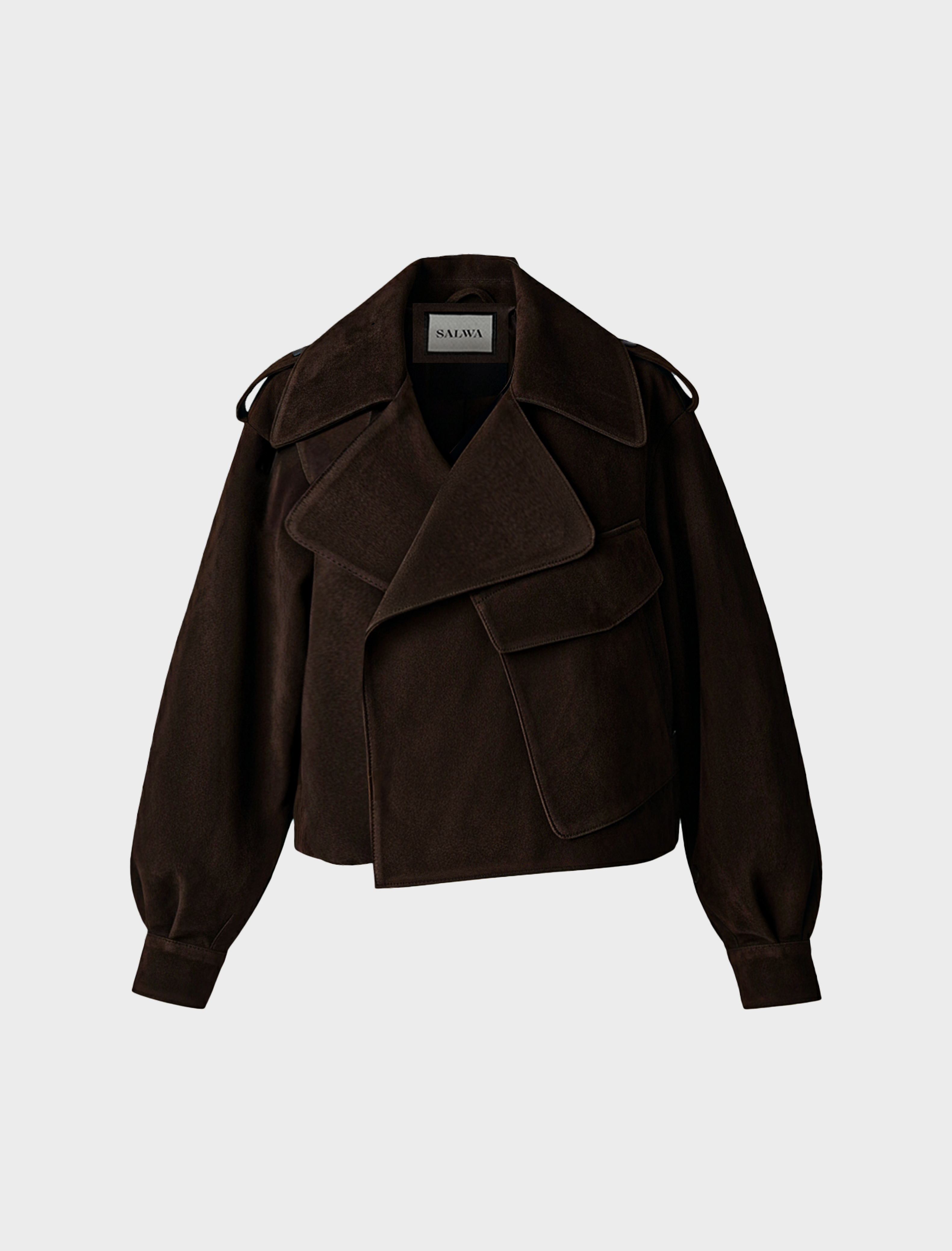 Suede Cropped Trench Jacket
